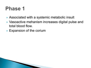    Associated with a systemic metabolic insult
   Vasoactive mehanism increases digital pulse and
    total blood flow.
   Expansion of the corium
 