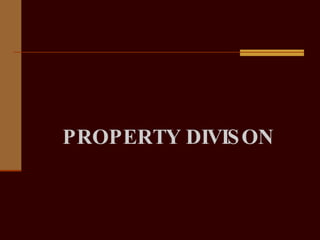 PROPERTY DIVISON 