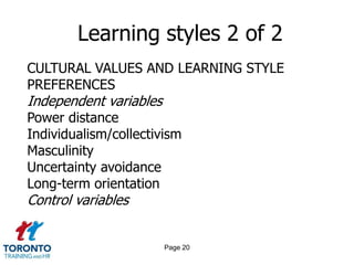 Page 18Learning styles