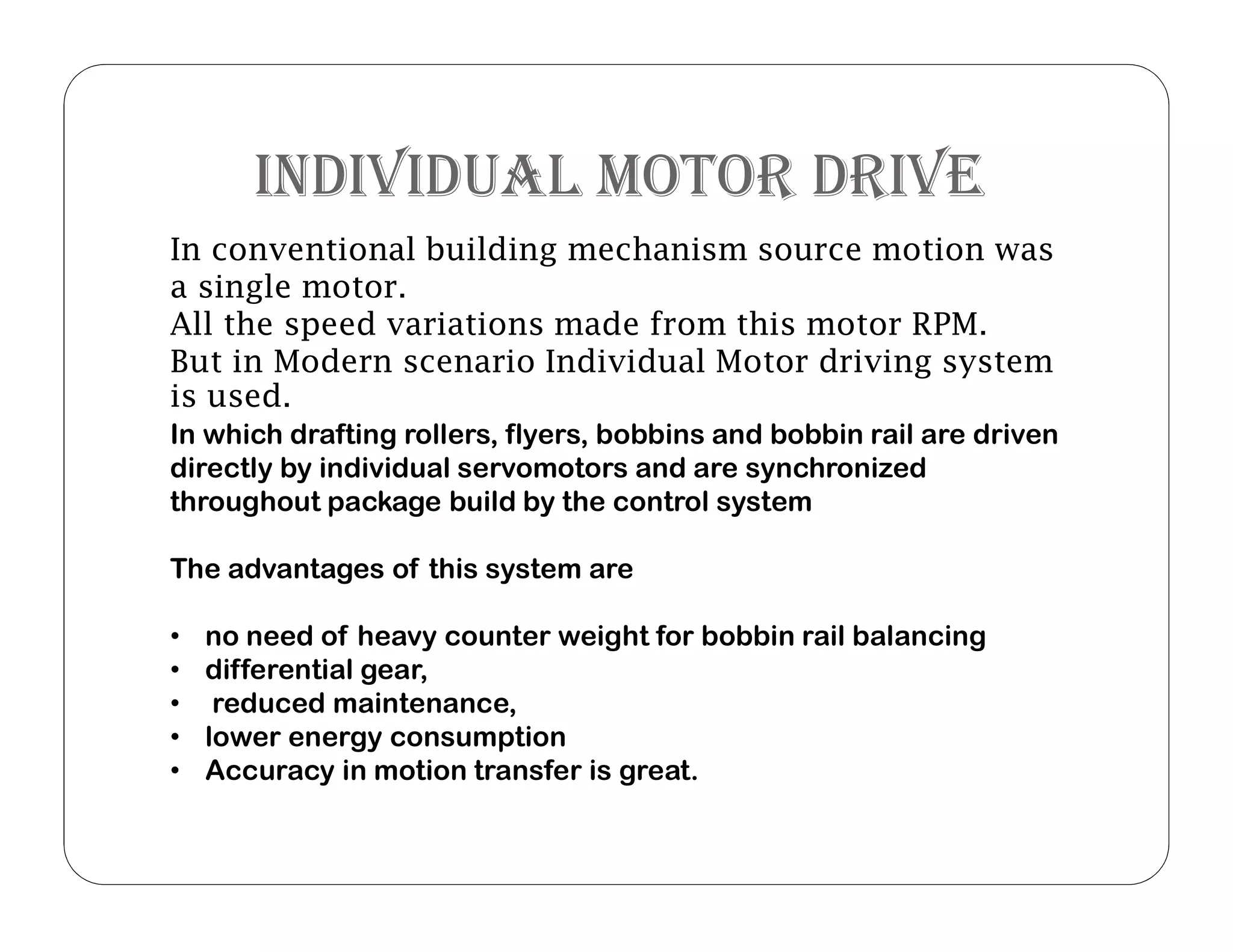 Recent developments in speed frame | PDF