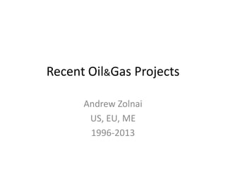 Oil&Gas Projects
Andrew Zolnai
US, EU, ME
1996-2015
 