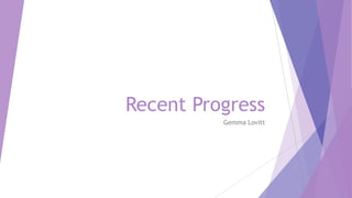 Recent Progress
Gemma Lovitt
 