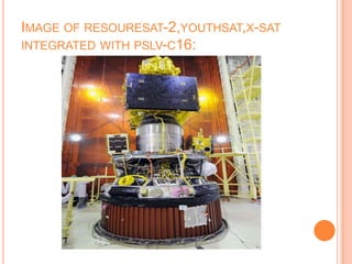 IMAGE OF RESOURESAT-2,YOUTHSAT,X-SAT
INTEGRATED WITH PSLV-C16:
 