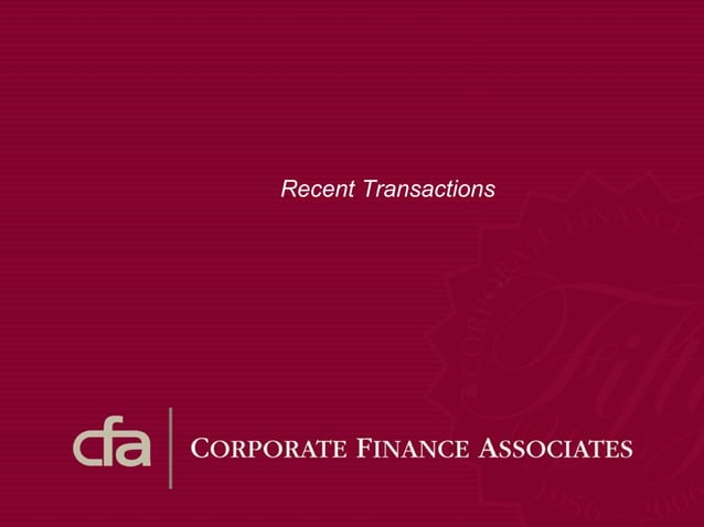 Recent Transactions | PPT