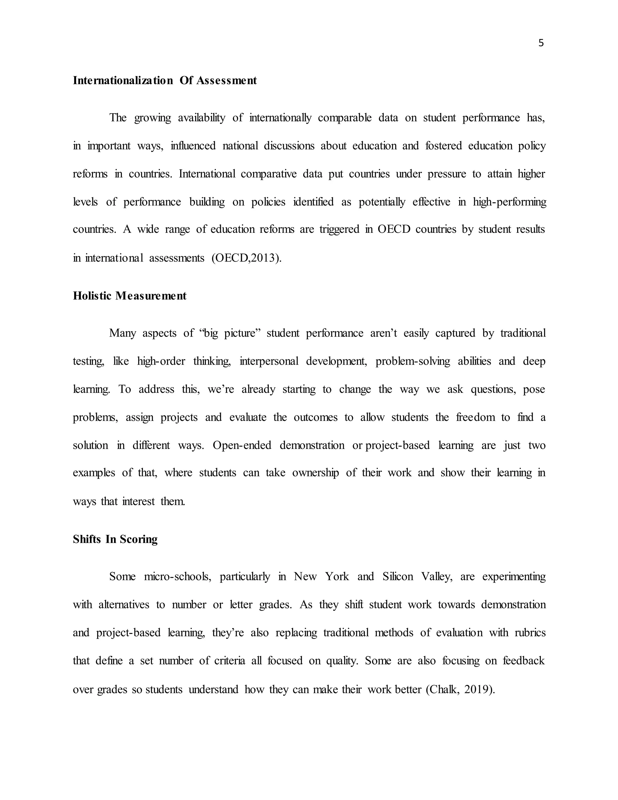 Recent trends and issues in assessment and evaluation