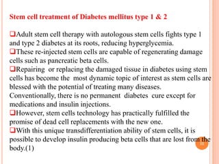 Recent trends in a treatment of diseases by using stem cells | PPT