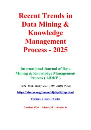 Recent Trends in Data Mining & Knowledge Management Process - 2025 | PDF