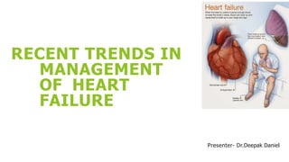 RECENT TRENDS IN
MANAGEMENT
OF HEART
FAILURE
Presenter- Dr.Deepak Daniel
 