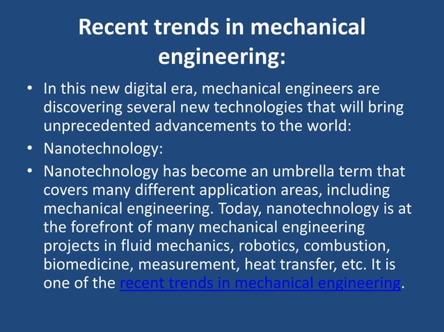 Recent Trends In Mechanical Engineering – WTQM