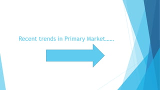 Recent trends in Primary Market……
 