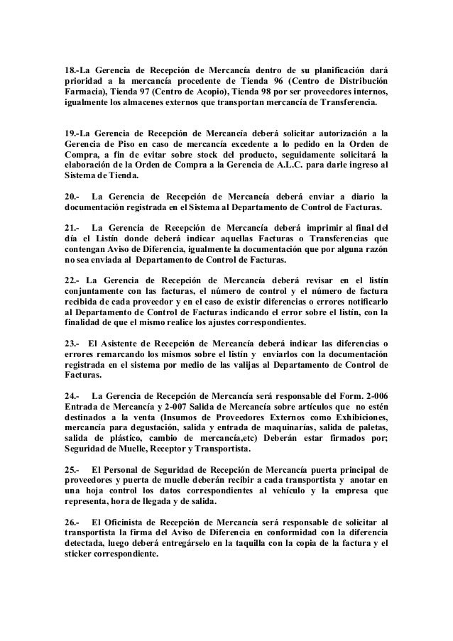 Recepcion de mercancia pasante makro Recepcion de mercancia pasante makro