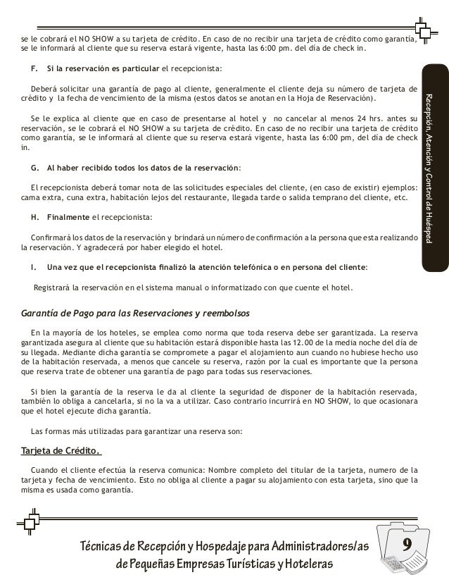 Recepcion y arreglo de habitaciones