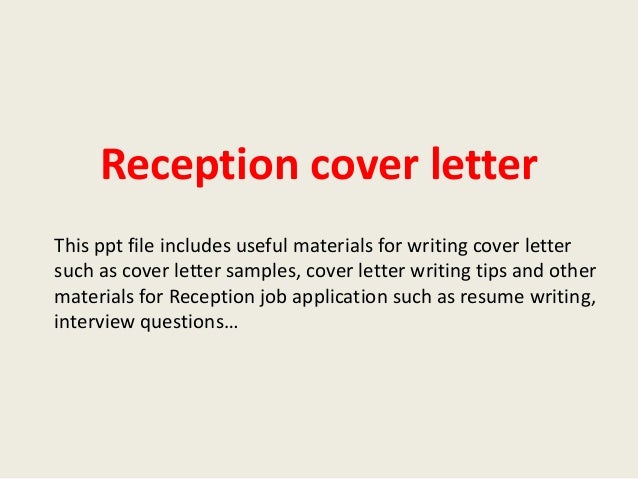 receptionist experience letter cover letter Reception