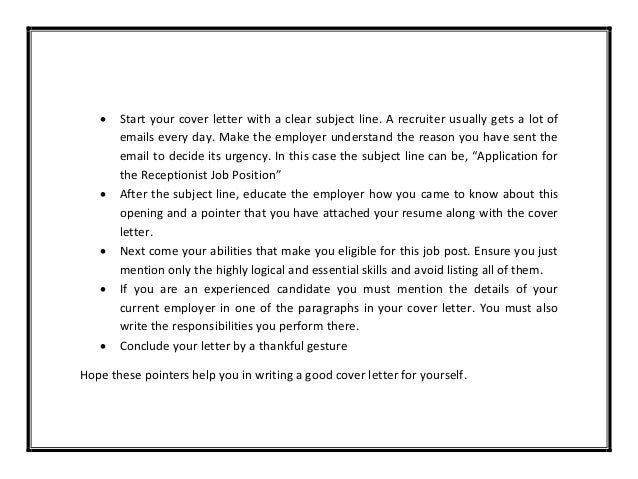 good cover letter template