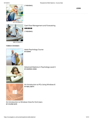 Receptionist Skills Diploma - Course Gate | PDF