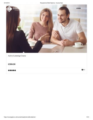 Receptionist Skills Diploma - Course Gate | PDF