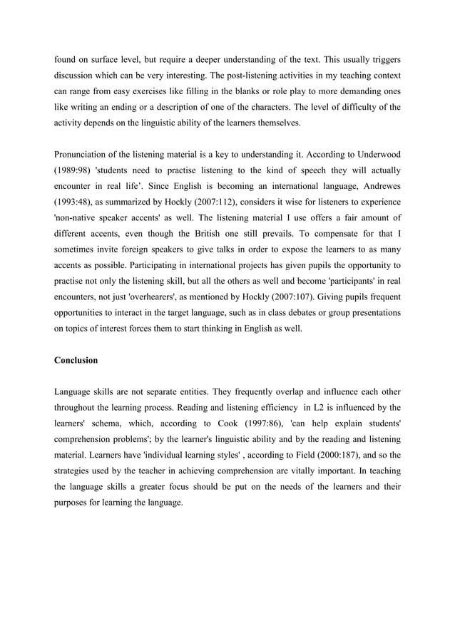 Receptive Skills In English Language Teaching Pdf