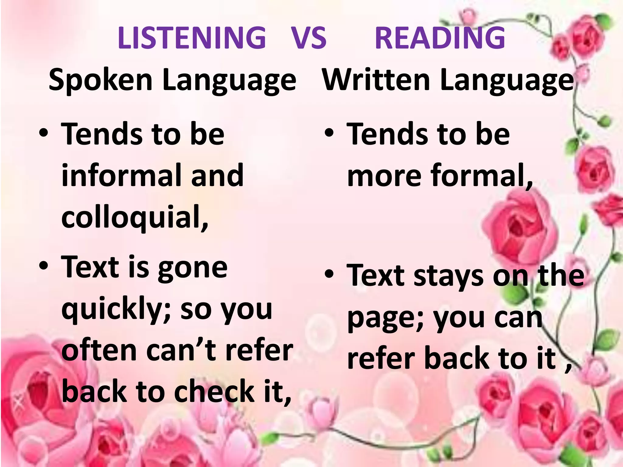 Receptive skills reading and listening | PPTX