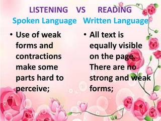 Receptive skills reading and listening | PPTX