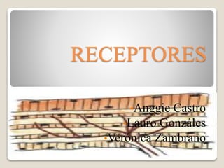RECEPTORES 
•Anggie Castro 
•Lauro Gonzáles 
•Verónica Zambrano 
 