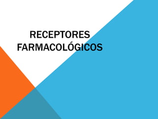 RECEPTORES
FARMACOLÓGICOS
 