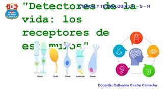 UNIDAD
3
"Detectores de la
vida: los
receptores de
estímulos"
CIENCIA Y TECNOLOGIA 2°F – G – H
Docente: Catherine Castro Camacho
 