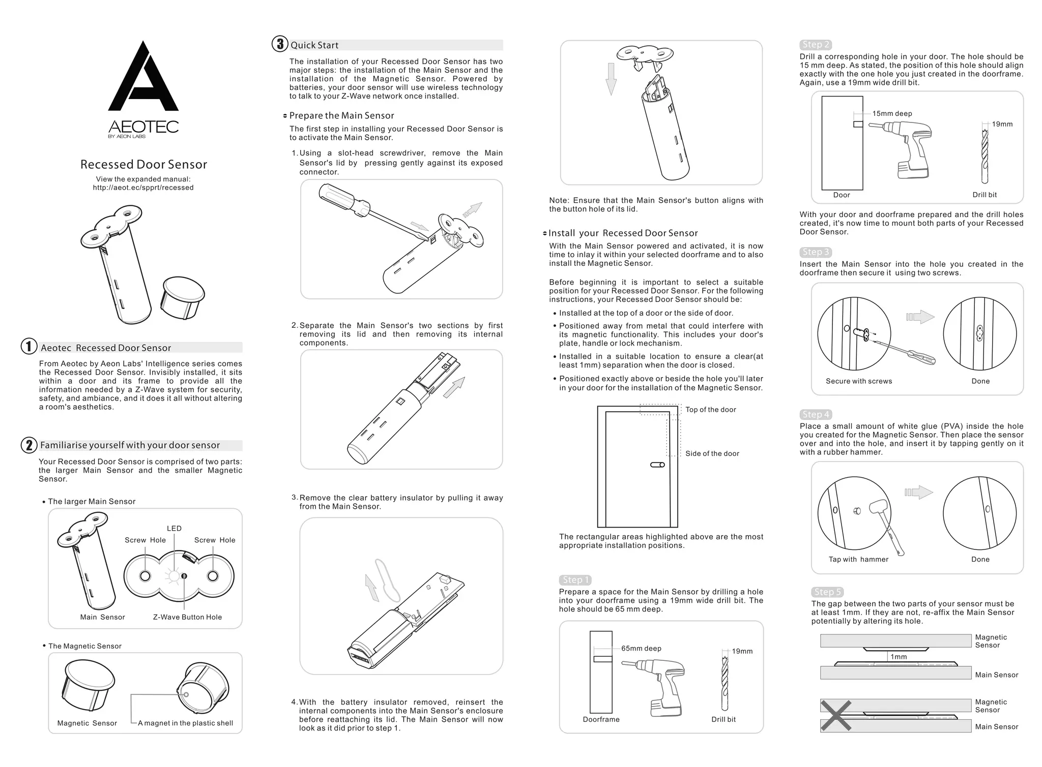Recessed door and window sensor aeon labs manual | PDF