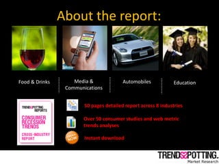 About the report:



Food & Drinks       Media &              Automobiles            Education
                 Communicat...