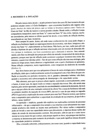 Recessão inflação e divida interna