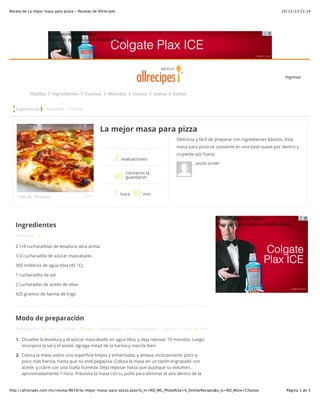 Receta de la mejor masa para pizza recetas de allrecipes
