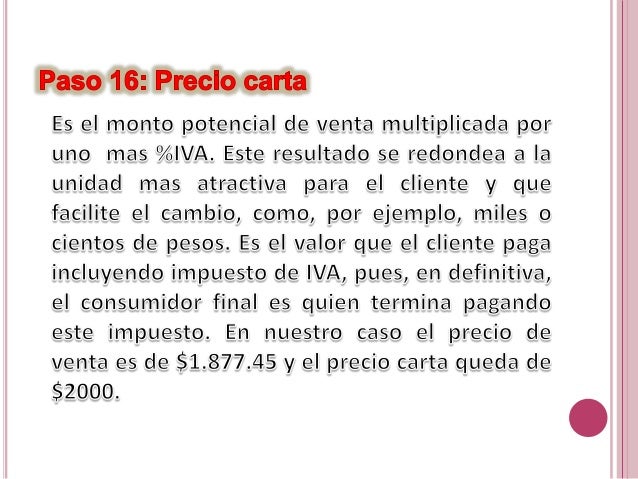 Receta estandar