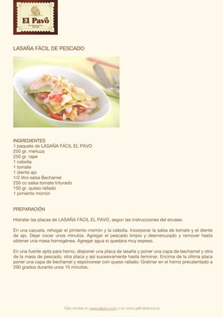 Recetas de lasaña facil