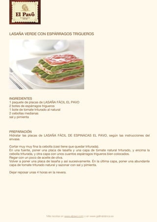 Recetas de lasaña facil