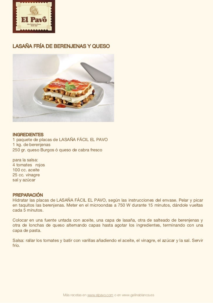 Lasaa Ingredientes Recetas de lasaña facil