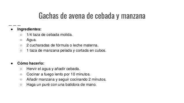 Recetas Para Un Bebe De 6 Meses