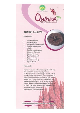 Recetas a base de quinua