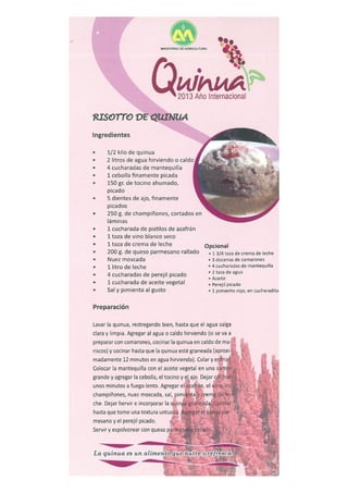 Recetas a base de quinua