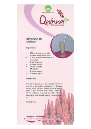 Recetas a base de quinua