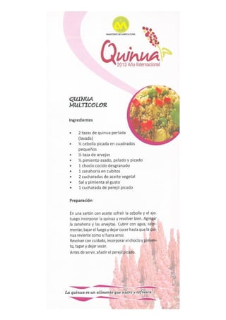 Recetas a base de quinua