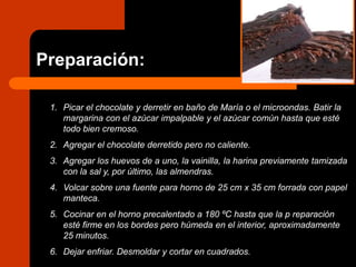 Precalentar el horno a 180 grados Centígrados y cocer durante 30 minutos o hasta que esté dorada la base. Dejar enfriar.Preparación del caramelo:Poner en un cazo la mantequilla, la leche condensada y el azúcar y calentar a fuego lento.