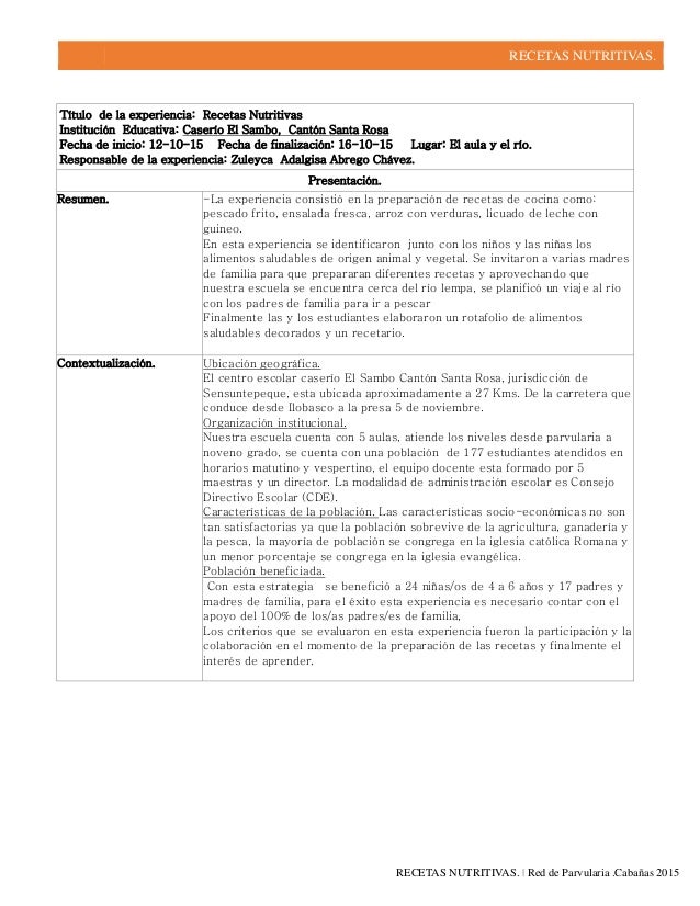 Nutritivas Recetas