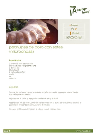 Recetas para cocinar con microondas