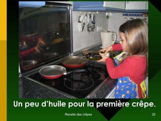 Un peu d’huile pour la première crêpe. 