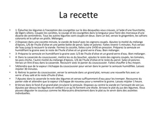 La recette 1: Épluchez les légumes à l'exception des courgettes sur le dos desquelles vous creusez, à l'aide d'une fourchette, de légers sillons. Coupez les carottes, la courge et les courgettes dans la longueur pour faire des morceaux d'une dizaine de centimètres. Tous les autres légumes sont coupés en deux. Dans un bol, versez le gingembre, les safrans colorants et le safran en pistils. Mélangez. 2:Disposez dans une cocotte-minute, la viande de boeuf avec les oignons coupés. Ajoutez la moitié du mélange d'épices, 1/6 de l'huile d'olive et une petite botte de persil. Salez et poivrez. Faites revenir 5 minutes. Puis versez de l'eau jusqu'à recouvrir la viande. Fermez la cocotte, faites cuire 1H30 en pression. Préparez la semoule en humidifiant la graine avec le reste de l'huile d'olive et un grand verre d'eau. Bien mélanger. 3: Préparez la semoule en humidifiant la graine avec 1/3 de l'huile d'olive et un grand verre d'eau. Bien mélanger. 4: Dans la casserole du couscoussier, mettre les os du boucher, ajoutez le reste des oignons coupés, les tomates, les pois chiche, l'autre moitié du mélange d'épices, 1/6 de l'huile d'olive et le reste du persil. Salez et poivrez. Versez un litre d'eau dans la casserole. Recouvrir avec le panier du couscoussier. Faites chauffer à feu moyen. 5Attendre que de la vapeur s'échappe du couscoussier pour verser dans le panier la semoule humidifiée. Laissez mijoter 30 minutes. 6: Retirez le panier du couscoussier, verser la semoule dans un grand plat, remuez une nouvelle fois avec un verre :d'eau salé et le reste d'huile d'olive. 7:Ajoutez dans la casserole le reste des légumes et versez suffisamment d'eau pour les tremper. Recouvrez du panier vide et attendre que la vapeur s'échappe de nouveau pour y remettre la graine. Laissez mijoter 1 heure. 8:Versez dans le fond d'un grand plat circulaire la semoule. Disposez au centre la viande en l'arrosant de son jus. Ajoutez par dessus les légumes en veillant à ce qu'ils forment une étoile. Arrosez le plat du jus des légumes. Vous pouvez déguster le couscous comme les Marocains directement dans le plat ou le servir dans des assiettes individuelles. 