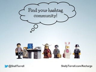 Find your hashtag
community!
@ShellTerrell ShellyTerrell.com/Recharge
 