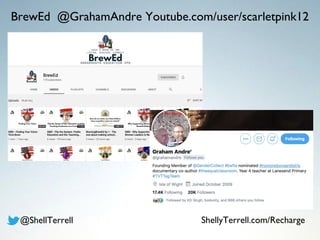 BrewEd @GrahamAndre Youtube.com/user/scarletpink12
@ShellTerrell ShellyTerrell.com/Recharge
 
