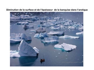 Diminution de la surface et de l’épaisseur  de la banquise dans l’arctique   