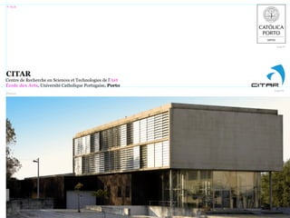 CITAR
ß Back
Logo#1
Logo#2
Centre de Recherche en Sciences et Technologies de l’Art
École des Arts, Université Catholique Portugaise, Porto
Photo#1
 