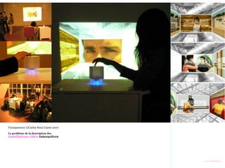 ------+||++///
Le problème de la description des
Installations vidéo-Interactives
Transparency ©Carlos Sena Caires 2007
 