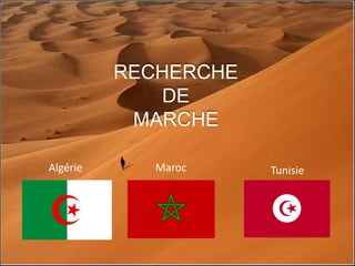 RECHERCHE
DE
MARCHE
Algérie Maroc Tunisie
 